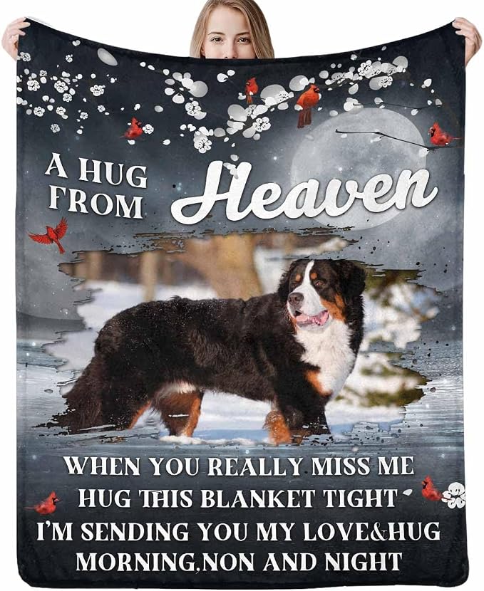 Artsadd Custom Memorial Blanket with Photos for Loss of Dogs Cats-Personalized Memorial Blanket-in Loving Memory Gifts for Loved Ones Lost-Custom Remembrance Gifts Blankets for Pets Lover