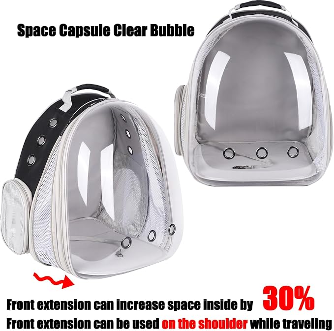 Front Expandable Large Cat Backpack Carrier, Fit up to 20 lbs, Space Capsule Bubble Window Pet Carrier Backpack for Large Fat Cat and Small Puppy