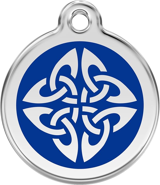 Red Dingo Personalized Tribal Arrows Pet ID Dog Tag (Large Dark Blue)