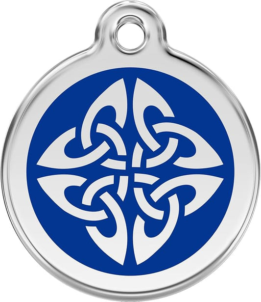 Red Dingo Personalized Tribal Arrows Pet ID Dog Tag (Large Dark Blue)