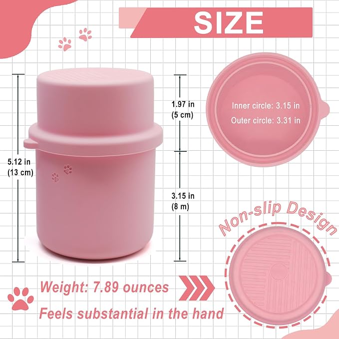 Original Canned Dog Food Storage Container | Silicone Can Cover Pet Food Sealer | BPA Free, Airtight, Dishwasher & Freezer Safe (2 Pcs Pink)