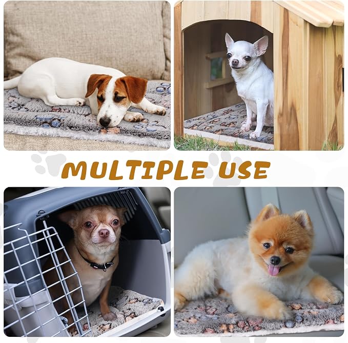 4 Pack Soft Pet Bed Mat Small Dog Crate Fleece | Tuanse Soft Pet Beds Mat Small Dog Crate Fleece,21 X14 Inches,Light Gray