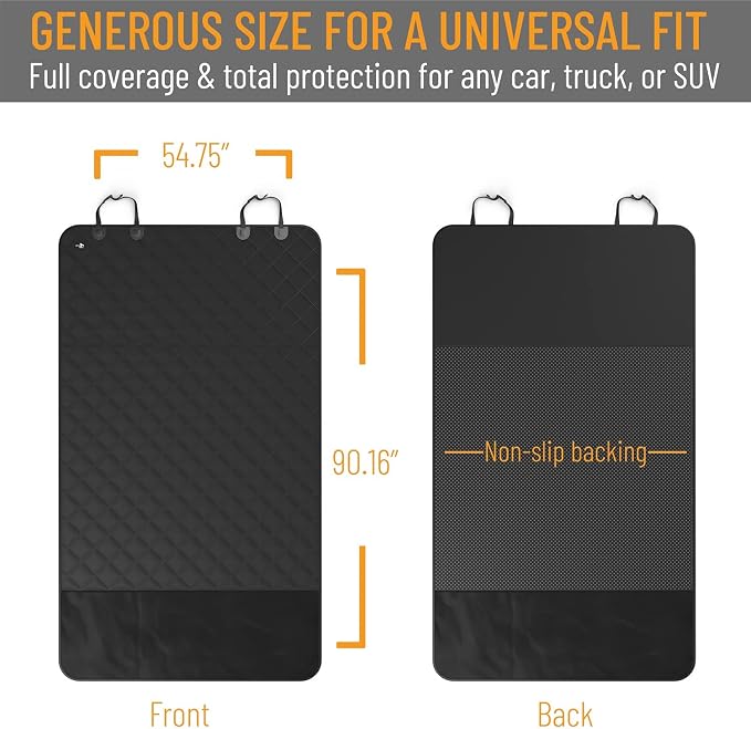 Active Pets Cargo Liner for Dogs, Durable Non Slip Vehicle Seat Cover, Protects Against Dirt & Fur, Pet Cargo Liner for SUV & Trucks, Large Size Trunk Cover for Dogs Universal Fit - Black