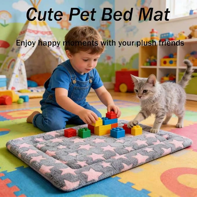 Cat & Dog Bed Mat - Reversible Dog Crate Bed Mats, Soft & Breathable Kennel Pad, Durable Crate Bed for Extra Small Dogs & Cats