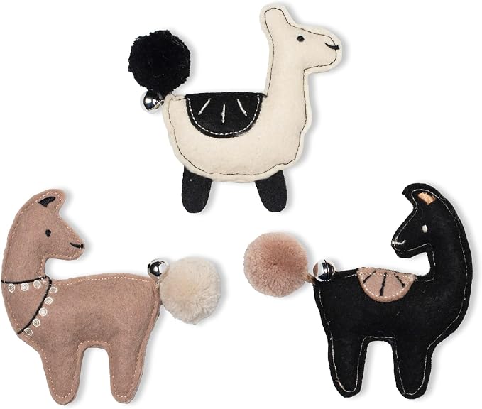 Fringe Studio Llamas JUST SAY Cat Toy Mini Sets of 3, PetShop Collection (904048)