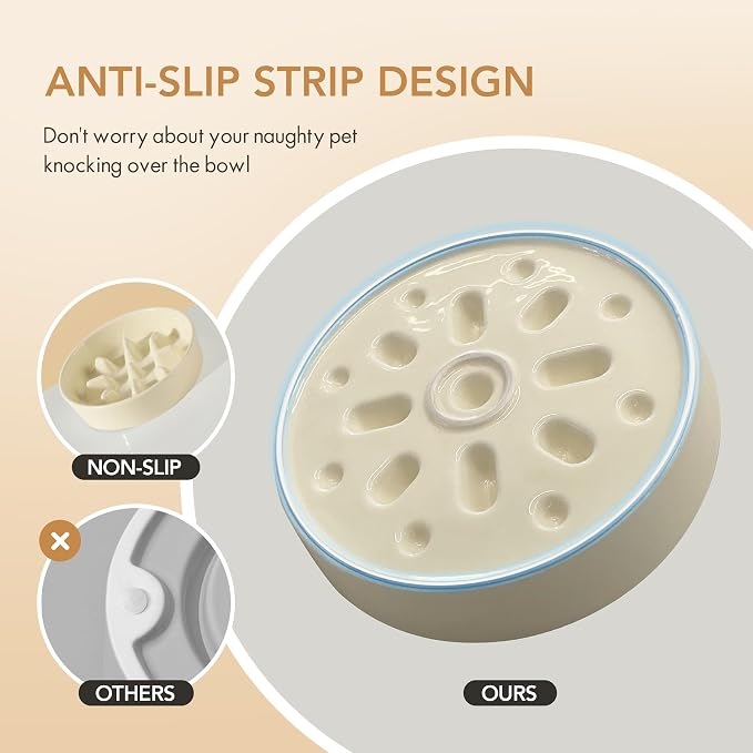 Havniva Ceramic Slow Feeder Dog Bowls, 0.9 Cups Dog Bowl Slow Feeding for Small Breed, 6.1inch Puzzle Dog Food Bowl Slow Feeder Non-Slip Anti-Gulping and Anti-Choking Reduces Bloating