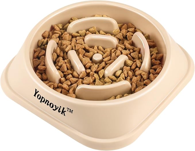 Yopnoyik Slow Feeder Dog Bowls for Healthy Eating, Non-Slip and Anti-Choking Design, Reduces Bloating & Overeating for Large Dogs, Easy to Clean