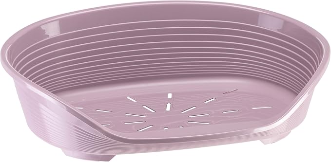 Ferplast Plastic Kennel for Dogs and Cats Siesta Deluxe 6, Animal Basket, Perforated Bottom, Anti-Slip, Comfortable Chin-Rest, Pink,. 70.5 x 52 x 23.5 cm, Fuchsia