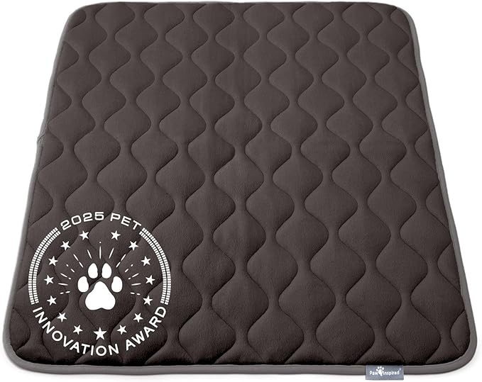 Paw Inspired Washable Padded Crate Mats for Dogs, Gray, 41x28 Inch | Fits 42-inch Kennels, Leakproof, Waterproof Bottom, Plush Dog Pad, Pet Bed