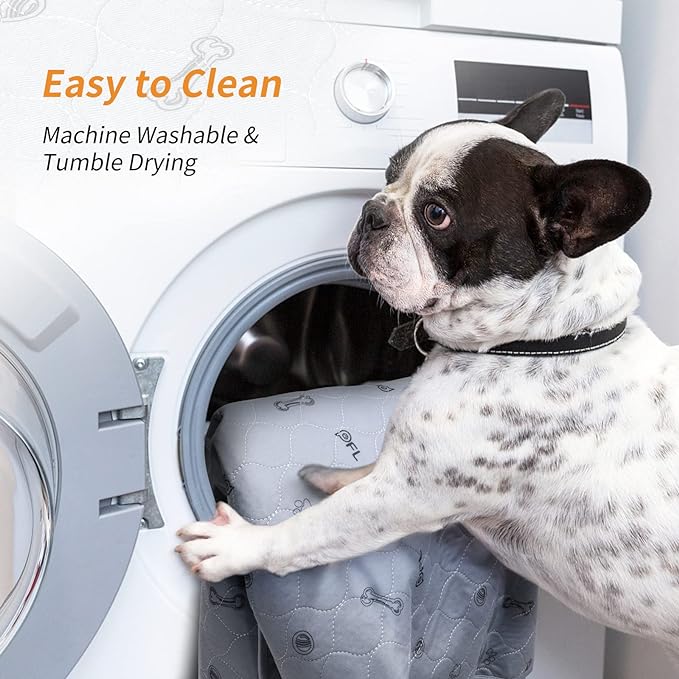 Washable Puppy Pads, Absorbent Pee Pads for Dogs, Potty Training, 2-Pack | Machine Washable, Reusable, Waterproof, Non-Slip Dog Pads for Crates, Playpens, Whelping, Incontinence, Housebreaking, 18x24