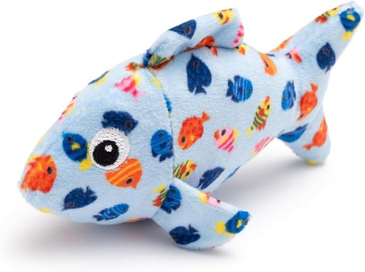 The Worthy Dog Fishy Plush Cat Toy – Soft Crinkle Catnip Toy with Organic Catnip for Interactive Play, Safe Non-Toxic Materials - Blue, One Size