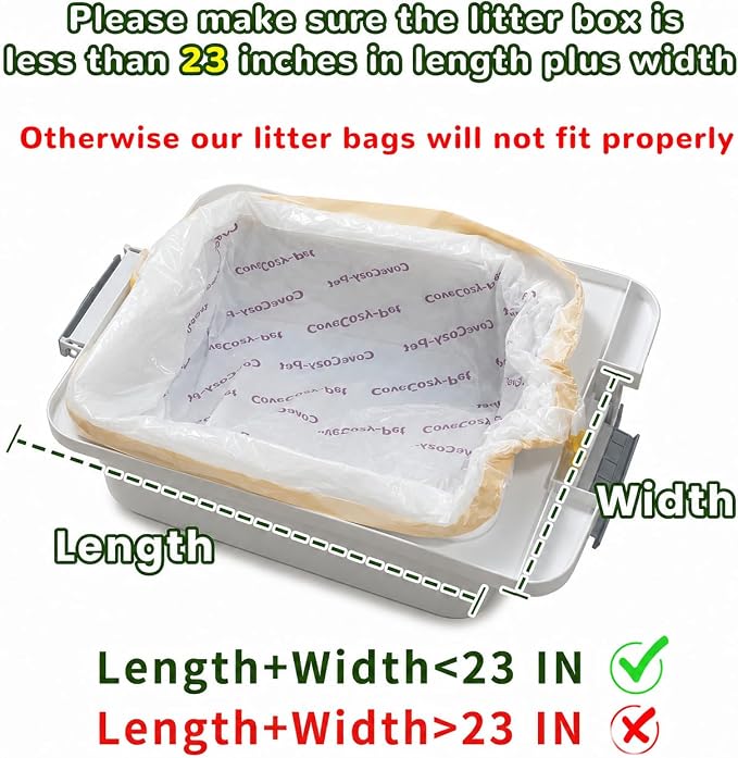 80 Count Litter Bags Compatible with Autoscooper 11 and Open-Top Self-Cleaning Cat Litter Box, 4 Rolls Cat Litter Waste Receptacles Bags (Yellow-80)
