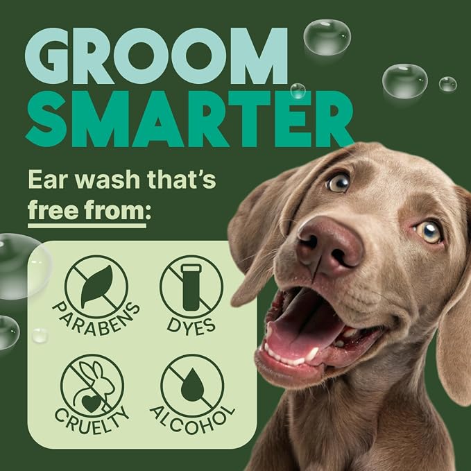 TropiClean Dog Ear Wash, Alcohol Free Ear Cleaning Solution, 1 Gallon