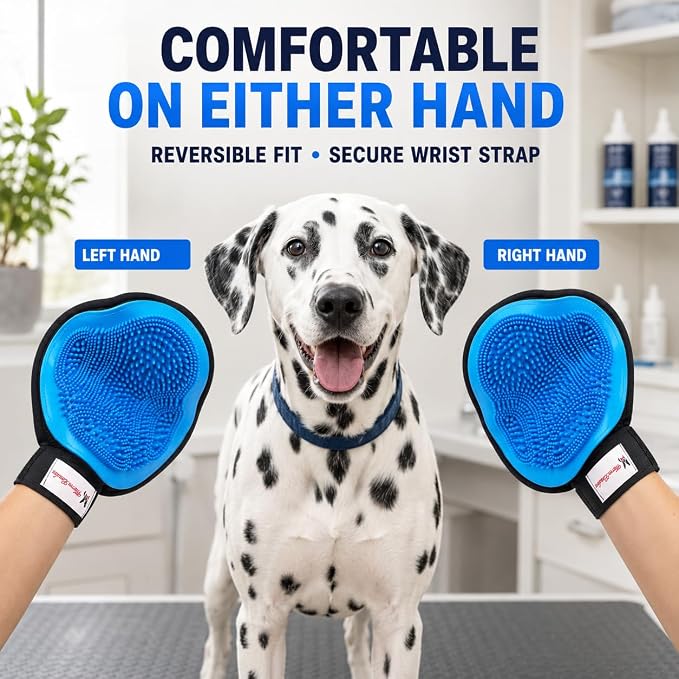 Warren London 2-in-1 Pet Grooming Glove for Dogs & Cats, Reversible Brush