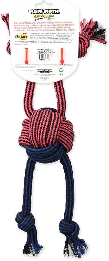 Mammoth Pet Products 43725187: Extra Flossy Chew Monkey Fist Dog Toy, 18In