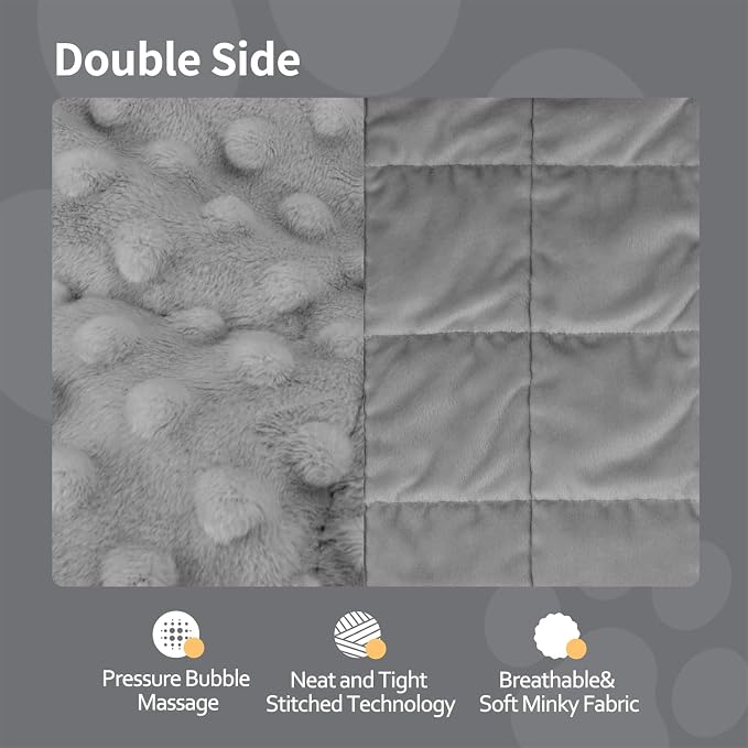 LaSyL Weighted Blanket for Pets | Thunder Blanket for Dogs Anxiety | Premium Soft Minky | Relaxation & Calming & Anti Anxiety | Used in Car, Bed, Couch | Dark Grey, Washable Medium (32"x40")