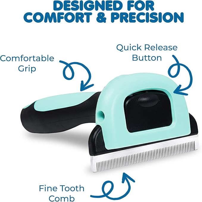 SunGrow Dog & Cat Deshedding Brush, Minimizes Shedding, Enhances Coat Health, Gentle on Skin, Suitable for Rabbits & Ferrets