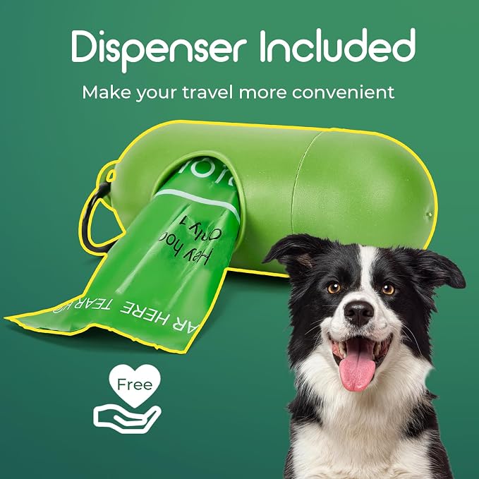 ATIFBOP Biodegradable Dog Poop Bags 150 Counts with Dispenser, Leak Proof and Extra Thick Doggy Poop Bags (Unscented)