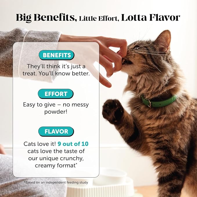 Cat Calming Treats for Anxiety Relief - Dual Texture Crunchy Creamy Calming Chews for Cats - Feline Stress Relief Behavior Support for Travel, Vet Visits, Grooming, Separation Anxiety (30-Day Supply)