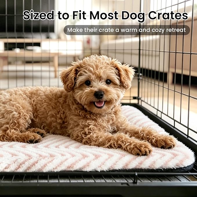 Mora Pets Dog Crate Pad Washable Puppy Dog Bed for Crate Flat Kennel Mat | Soft Dog Cat Bed Mat, Crate Pad for Dog Cages Cozy Sleeping Liner, Dog Pillow Cushion for Small Medium Pets Anti Slip 30 x 19