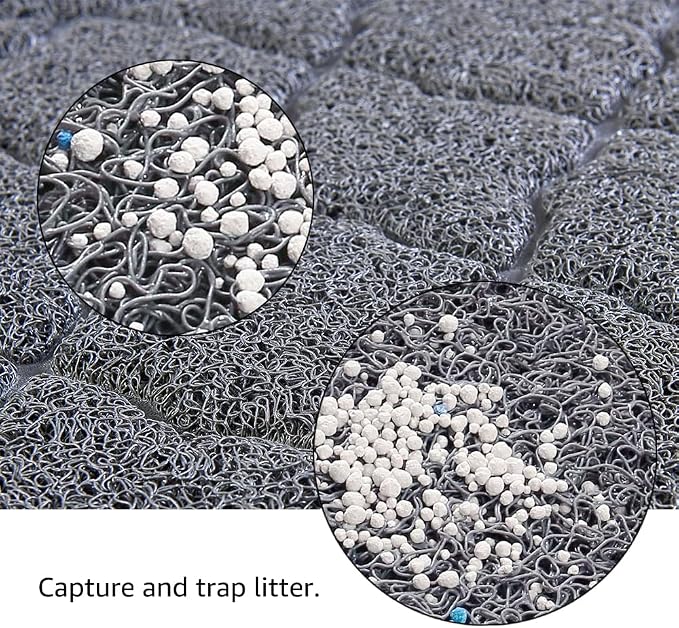 unipaws Cat Litter Trapping Mat, Litter Box Scatter Control Pad | Litter Free Floors and Urine Waterproof, Gentle on Paws, No Phthalate