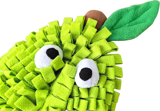 Dog Snuffle Mat Fleece Foraging Fruit Design Mats Small Animals Interactive Feeding Toy Anti Slip Slow Feeder Pet Treat Dispenser for Dogs Rabbits Guinea Pigs (Pear)