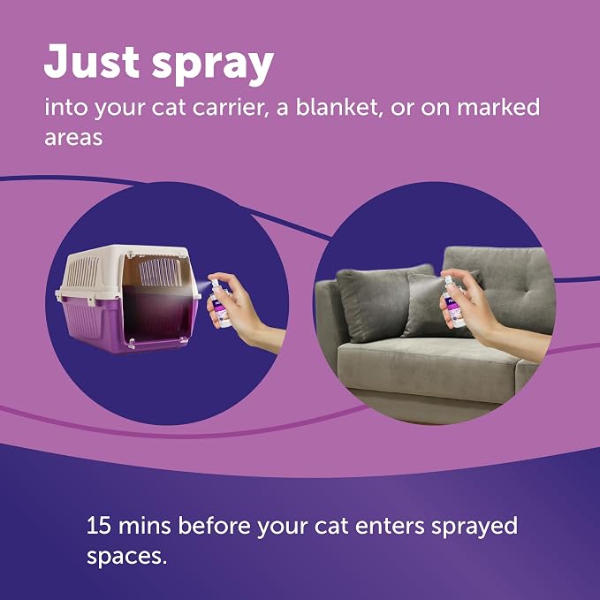 FELIWAY Classic Cat Calming Spray, 60ml | Comforts Cats at Home and On the Go and Helps to Calm During Travel