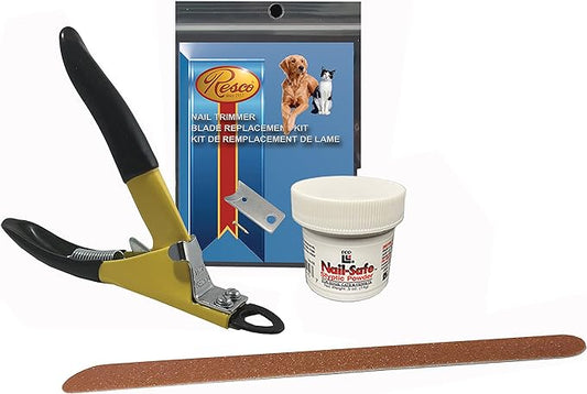 Resco Original Deluxe Dog Nail Clippers - Professional USA-Made Guillotine Trimmer - Heavy Duty Steel - Large Kit