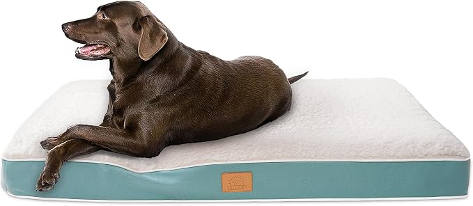 Sunheir Extra Large Orthopedic Dog Bed, XL Waterproof Dog Crate Bed, Blue | Removable Machine Washable Cover, Egg Crate Foam Support, Easy-Clean, Anti-Slip Bottom, Soft Pet Bed Mat for Crate, 41x27in