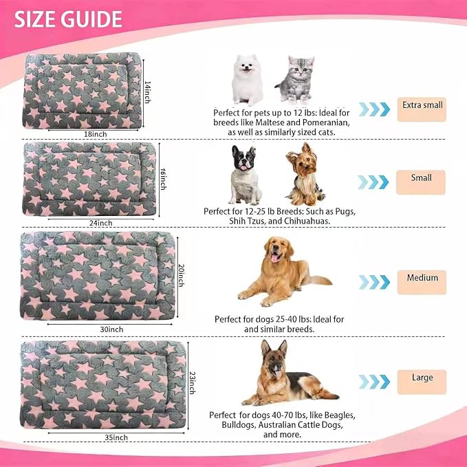 Dog Bed Mat - Reversible Dog Crate Bed Mats, Soft & Breathable Kennel Pad, Durable Crate Bed for Small Medium Large Dogs & Cats