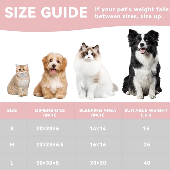 Zerbuger 20in Violet Round Cat Dog Bed Gift for Large Medium Small Dogs Cats, Machine Washable Sleeping Sofa, Non-Slip Bottom Breathable Soft Calming Pet Cuddler for Indoor/Outdoor/Car/Cage