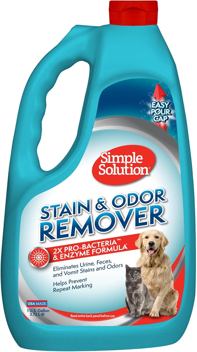 Simple Solution Pet Stain & Odor Remover, Enzyme Stain Cleaner, Gallon