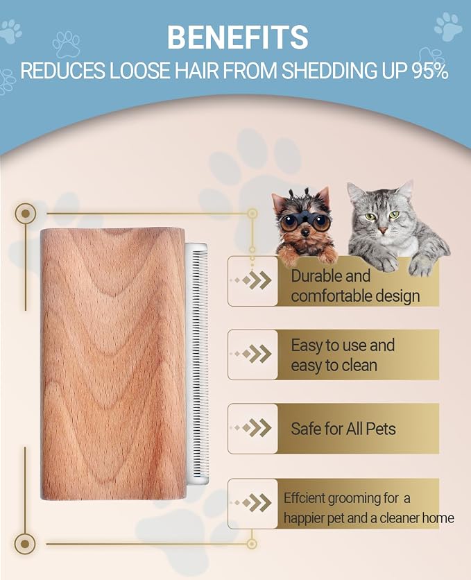 Dog Brush for Shedding | Pet pro Grooming Tool, Cat Grooming Supplies, Deshedding Dog Brush | Combs for Daily Cleaning and Grooming of Pet Hair (4.3 Inch (M))