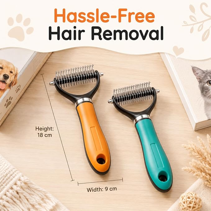 Pet Grooming Brush, Pets Knotted Dog Grooming, Pets Knotting Comb, Professional Pet Deshedding Brush, Deshedding Comb Fur Brushes, Shedding Brushes For Dogs And Cats (Orange)