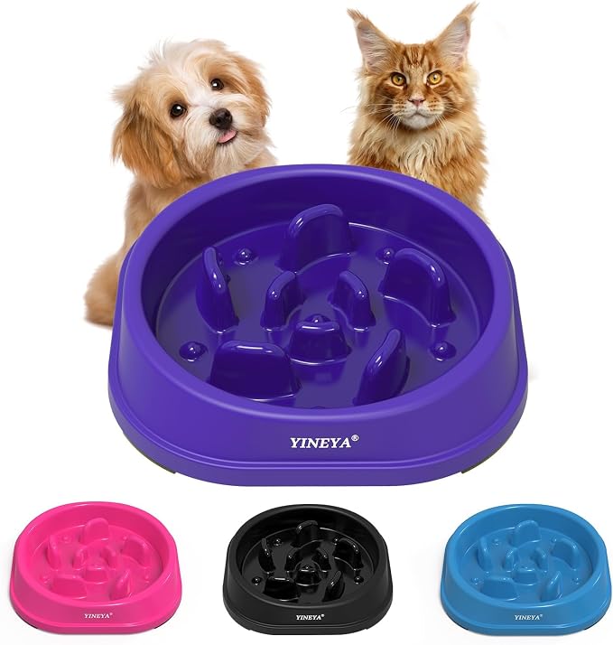 YINEYA Anti-Choking Slow Feeder Dog Bowls Small Size Dog, Slow Feeder Cat Bowl, Supplies and Puzzle for Pet