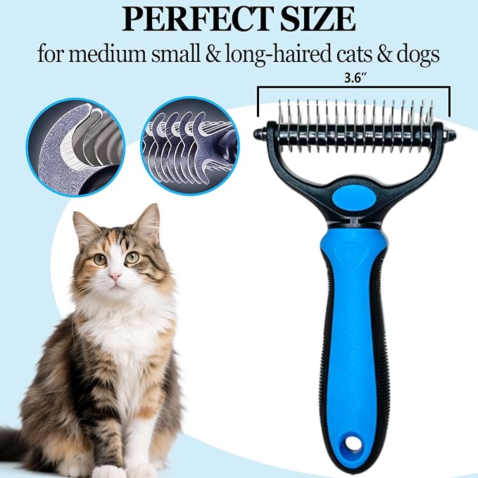 Dog Brush for Shedding Undercoat Rake Pet Pro Grooming Tool for Cat | Deshedding Dog Brush for Tangles Knots Long Fur Dog Comb Pet Detangling Comb for Dogs and Cats