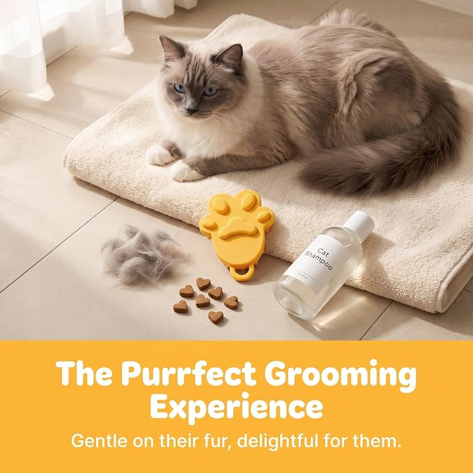 Silicone Pet Grooming Brush, Pet Bath Brush with Shampoo Dispenser, Massage Brush for Cats and Dogs, 2-Pack