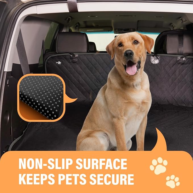 Active Pets Orange XL Dog Car Hammock Back Seat Cover, Waterproof Backseat Cover Protector for Truck Bench Rear of Sedans or SUVs, Essential Pet Supplies Vacuum or Wipe Clean, Machine Washable