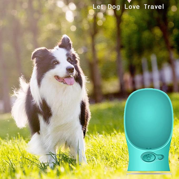Portable Dog Water Bottle for Walking,2.76" Big Trough Leak Proof Pet Water Bottle for Small Cat Puppy, Durable Non BPA Dog Drinking Water Bottle for Outdoor Hiking