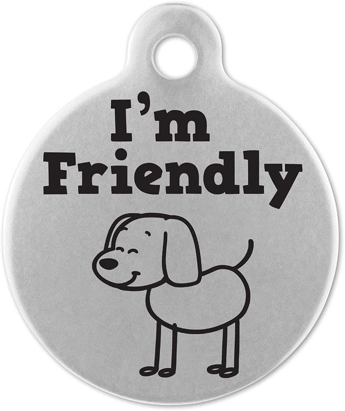 If It Barks - Engraved Pet ID Tags for Dogs - Personalized Stainless Steel Identification Tags - Custom Name Tag Attachment - Made in USA, I'm Friendly