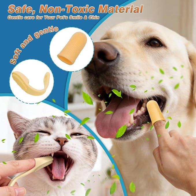 7PCS Pet Grooming Kit for Dogs and Cats | Dog Bath Brush | Washing Gloves | Cleanroom Gloves | Dog Shampoo Brush | Finger Toothbrushes | Storage Bag | All-in-One Pet Care (Purple)