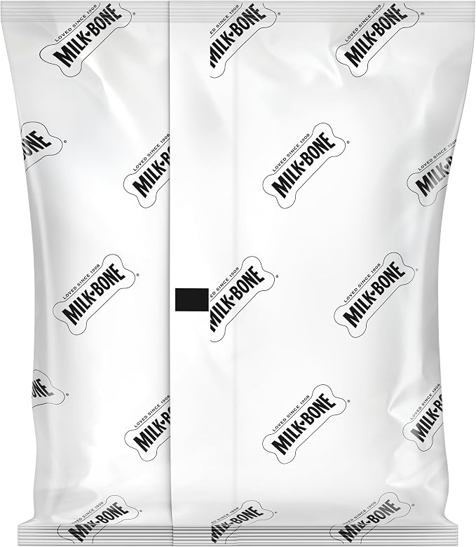 Milk-Bone Flavor Snacks Mini’s Dog Treats, 2 (35-Oz.) Refill Packs | 5 calories per treat, 15% protein, 3 tail-wagging flavors per bag (beef, chicken & bacon, naturally & artificially flavored)