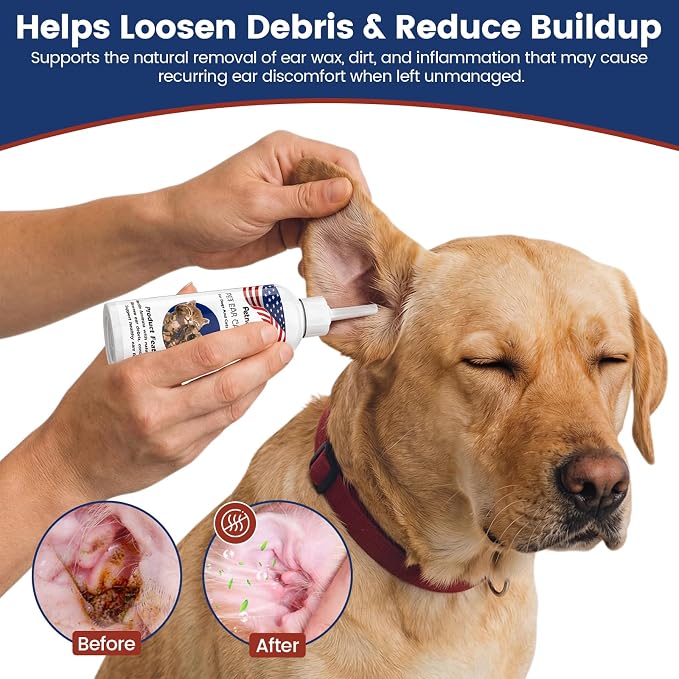 Petnanny Dog Ear Cleaner,Cat Ear Cleaner Drops, Pet Ear Cleaner Gentle Care | Cat Ear Drops with Silver Ion & Botanical Extracts, Non-Stinging Dog Ear Wash, Soothes Itchy Ears & Gently Clear Wax & Debris