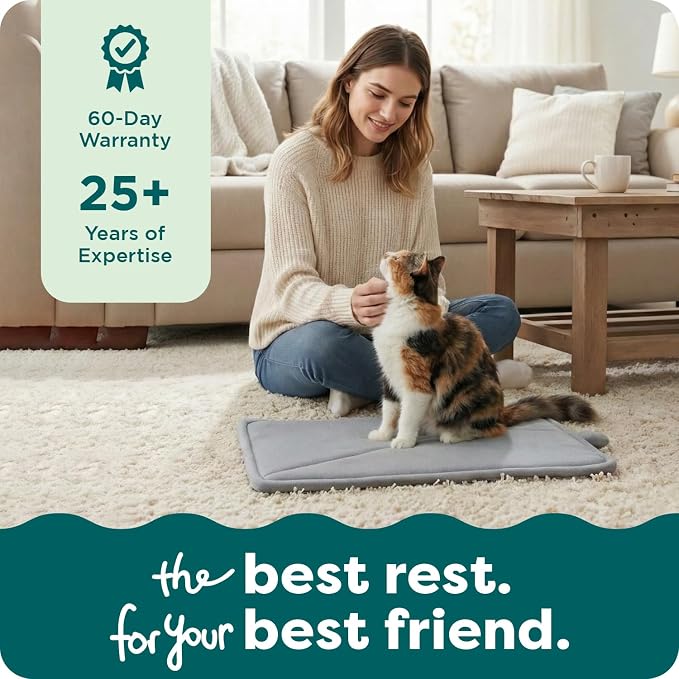 Furhaven ThermaNAP Self-Warming Cat Bed for Indoor Cats & Small Dogs, Washable & Reflects Body Heat - Quilted Faux Fur Reflective Bed Mat - Black, Small (Pack of 2)