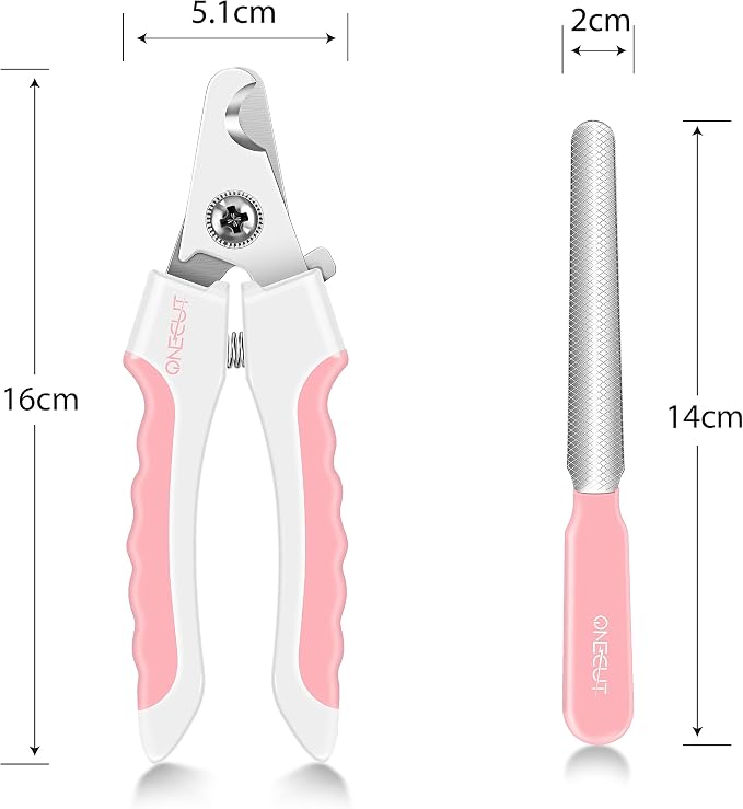 6" Dog Nail Clippers for Small, Medium and Large Breed Professional Pet Nail Trimmers -Suitable for Cats, Rabbits and Guinea Pigs with Safety Guard to Avoid Over Cutting (Pink)