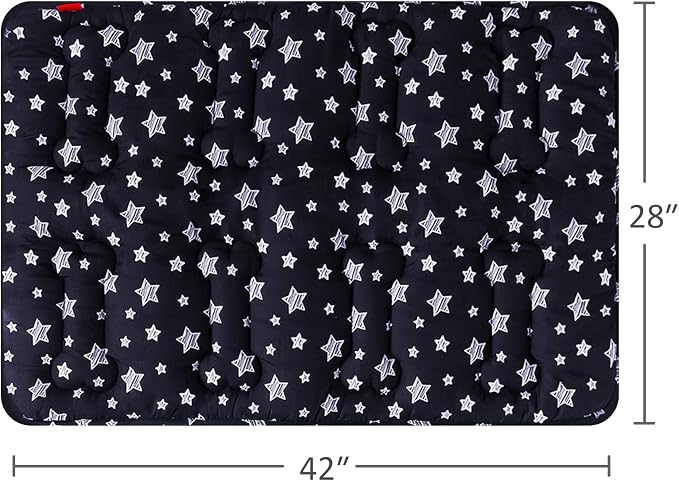Moonsea Dog Crate Mat (42" X 28") 2 Pack, Soft Bed, Personalized Pad, Anti-Slip Bottom, Machine Washable Kennel Pad, Black