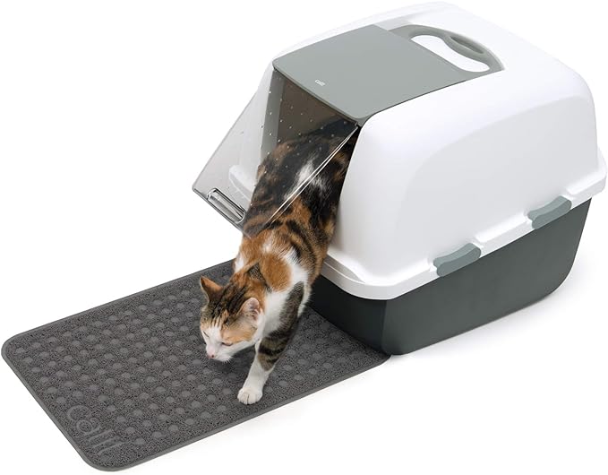 Catit Cat Litter Mat Rectangle Non-Slip Litter Trapping Mat Soft | Comfortable, Easy to Clean for All Cat Litter Types, Small