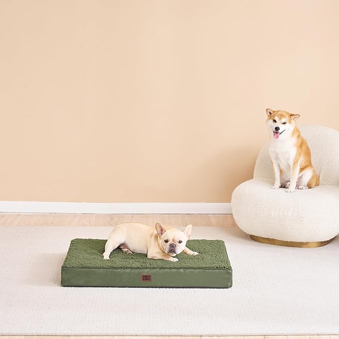EHEYCIGA Orthopedic Dog Bed Large with Removable Washable Cover, 36x27 | Egg Crate Foam Support, Durable Oxford fabric, Non-Slip Bottom, Machine Washable, Soft Waterproof Plush Pet Bed Mat For Crate