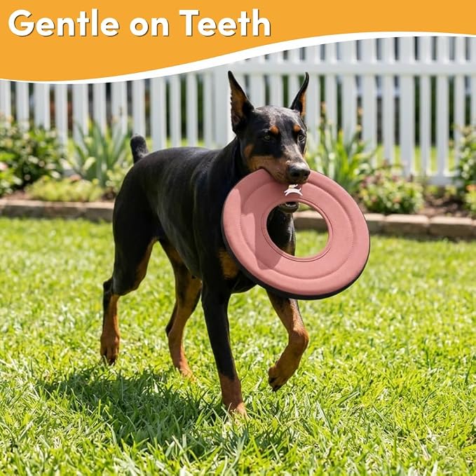 OllyDog Super Flyer Dog Flying Disc – Floating Fetch Toy for Water Play, Soft Eco-Friendly Recycled Fabric, Gentle on Teeth, 11" for Medium & Large Dogs (Desert, 11")