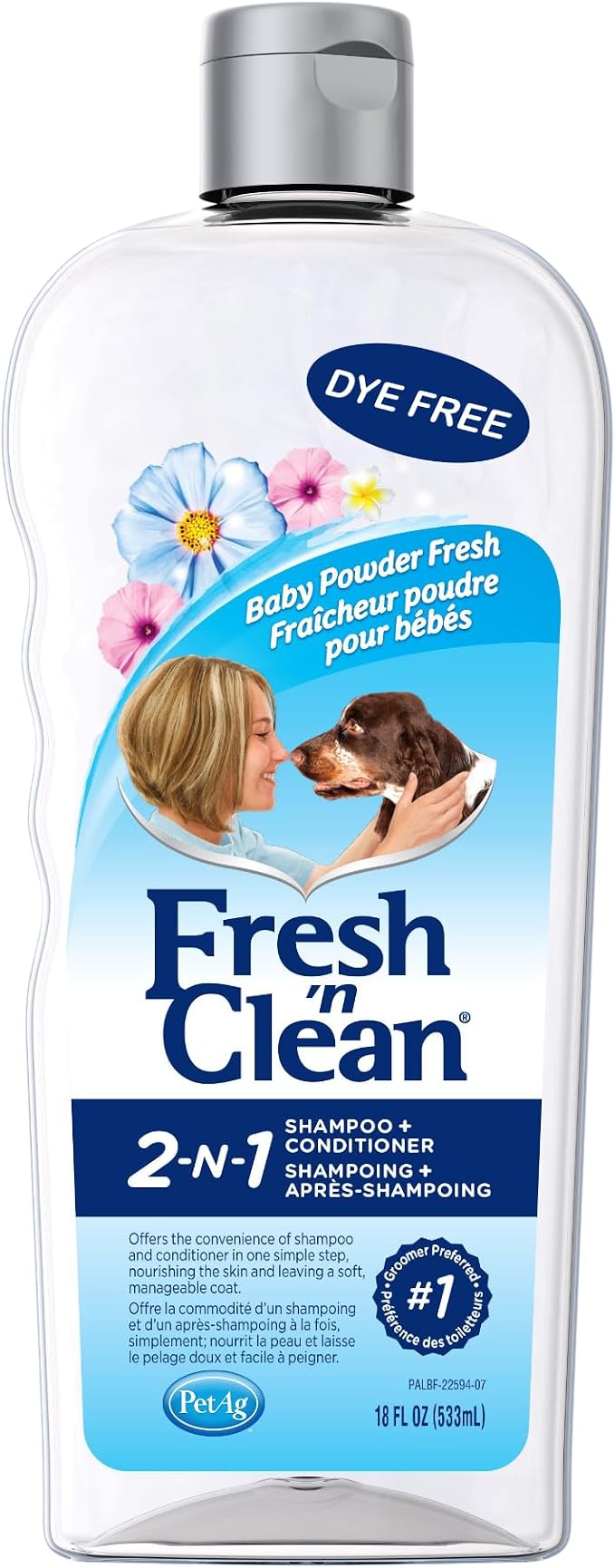 PetAg Fresh 'n Clean 2-in-1 Baby Powder Formula Conditioning Shampoo, 18-Ounce